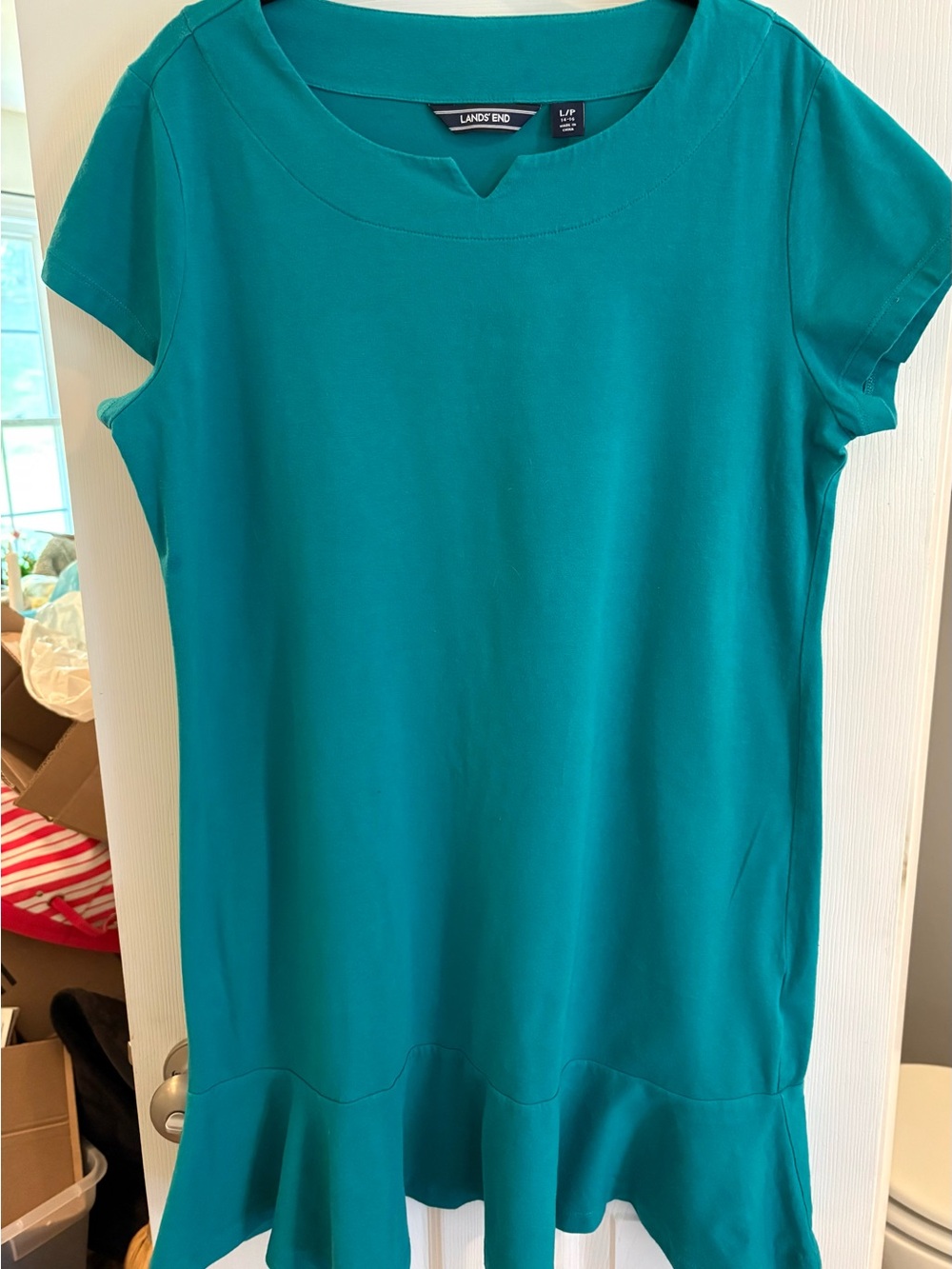Lands’ End T-shirt  Dress with Playful Ruffle Hem